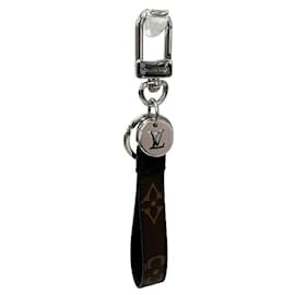 Louis Vuitton-Louis Vuitton Monogram Porte Cle Dragonne Keychain-Brown,Silvery