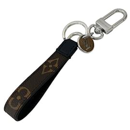 Louis Vuitton-Louis Vuitton Monogram Porte Cle Dragonne Keychain-Brown,Silvery