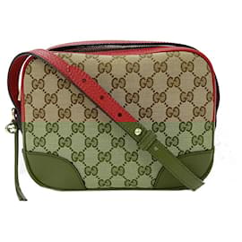 Gucci-Gucci Women's Shoulder Bag GG Canvas-Brown,Red