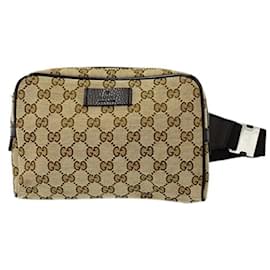Gucci-Gucci GG Canvas Fanny Pack/Sling Bag-Brown,Beige