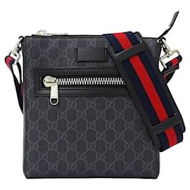 Gucci-Gucci Men's Shoulder Bag in Black GG Supreme-Black