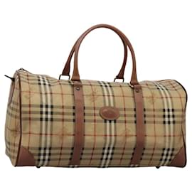 Autre Marque-Burberrys Nova Check Boston Bag PVC Beige Auth hk2346-Beige