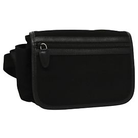 BALLY Waist bag Canvas Black Silver Auth th5841 Black Silvery