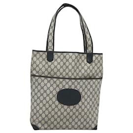 Gucci-GUCCI GG Supreme Tote Bag PVC Navy Gold 002 39 0054 Auth ki5643-Golden,Navy blue
