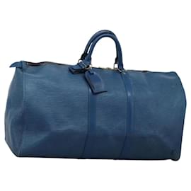 Louis Vuitton-LOUIS VUITTON Epi Keepall 55 Boston Bag Toledo Blue M42955 LV Auth BD1153-Blue