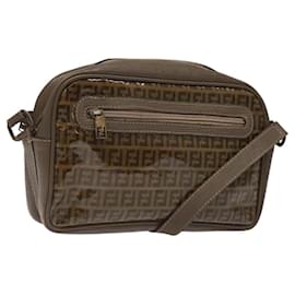 Fendi-Sac à bandoulière en toile Zucchino beige Auth ep8208-Beige