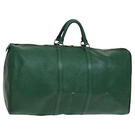 Louis Vuitton-LOUIS VUITTON Epi Keepall 60 Boston Bag Green M42944 LV Auth BD701-Green