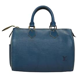 Louis Vuitton-LOUIS VUITTON Epi Speedy 25 Hand Bag Toledo Blue M43015 LV Auth BD1073-Blue