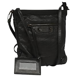 Balenciaga-Sac à épaule City en cuir noir BALENCIAGA 310250 Auth mr1279-Noir