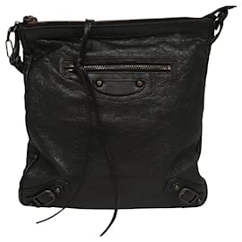 Balenciaga-Sac à épaule City en cuir noir BALENCIAGA 310250 Auth mr1279-Noir