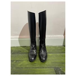 Hermès-HERMES Boots T.EU 37.5 Leather-Black