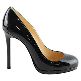 Christian Louboutin-Talons en cuir verni-Noir