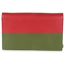 Gucci-Gucci Red Dollar Calfskin Interlocking G Chain Bag-Red