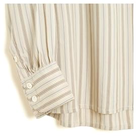 Yves Saint Laurent-Yves Saint Laurent Rive Gauche YSL 1985s Top FR38 Silk Tunique Blouse UK10 US8-Beige