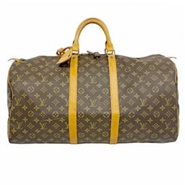 Louis Vuitton-Louis Vuitton Boston Bag Monogram Keepall 55-Brown