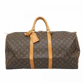 Louis Vuitton-Louis Vuitton Monogram Keepall 55 Boston Bag-Brown