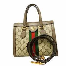 Gucci-Gucci Ophidia Handbag-Brown,Red,Green