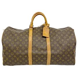 Louis Vuitton-Louis Vuitton Monogram Keepall 55 Boston Bag-Brown