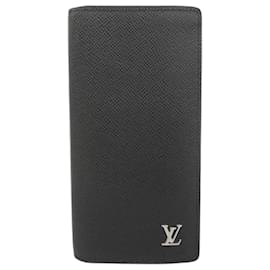 Louis Vuitton-Louis Vuitton Long Wallet Taiga Portefeuille Brazza M30285 Noir-Black