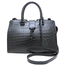 Yves Saint Laurent-Yves Saint Laurent Black Leather Handbag-Black