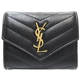 Yves Saint Laurent-Yves Saint Laurent Tri-fold Wallet-Black