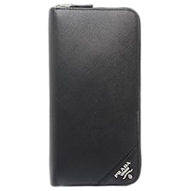 Prada-Prada Saffiano Leather Long Wallet-Black