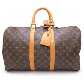 Louis Vuitton-Louis Vuitton Monogram Keepall 45 Boston Bag-Brown,Monogram