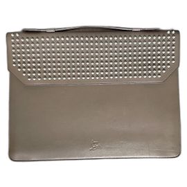 Christian Louboutin Alexis studded leather bag Beige