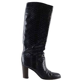 Sergio Rossi Botas de cuero azules Azul