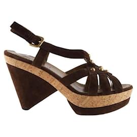 Prada-Suede sandals-Brown