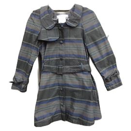 Charles Anastase Trenchcoat Blau Grau Seide und Polyester Blau Grau