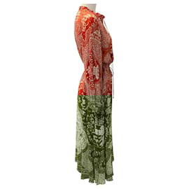 Autre Marque-Cara Cara Rust Multi Berkshire Tunic Midi Dress-Red
