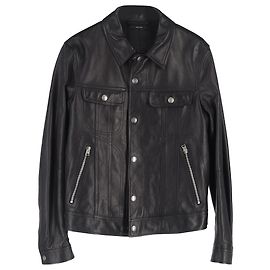 Tom Ford Buttoned Jacket with Pockets in Black Leather Black
