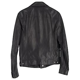 Tom Ford-Veste boutonnée Tom Ford avec poches en cuir noir-Noir