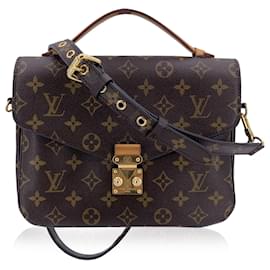 Louis Vuitton-Monogram Canvas Pochette Metis Handbag Shoulder Bag-Brown