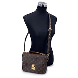 Louis Vuitton-Monogram Canvas Pochette Metis Handbag Shoulder Bag-Brown