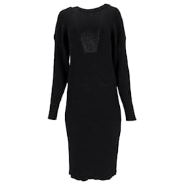 Bottega Veneta-Bottega Veneta Cut-Out Knee-Length Jumper Dress In Black Wool-Black