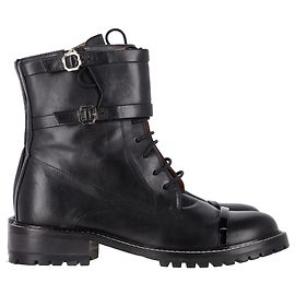 Autre Marque Malone Souliers Combat Boots in Black Leather Black