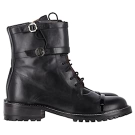 Autre Marque-Malone Souliers Combat Boots in Black Leather-Black