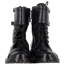 Autre Marque-Malone Souliers Combat Boots in Black Leather-Black