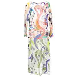 Etro-Etro Printed Midi Dress in Multicolor Silk-Multiple colors
