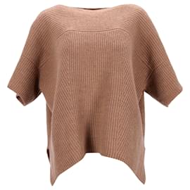 Beige Wollkurzarmpullover mit Rippenstruktur Weekend Max Mara Weekend Beige