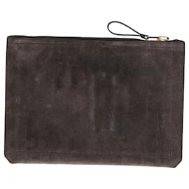 Tom Ford-Tom Ford Buckley Clutch Bag in Brown Suede-Brown