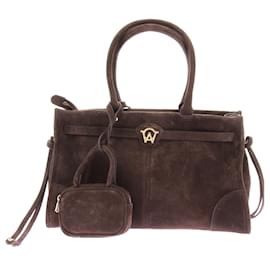 Autre Marque-MANC Handbags T.  Suede-Brown