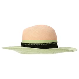 Hermès-Hermès Straw Trinidad Sun Hat in Beige Cotton-Beige