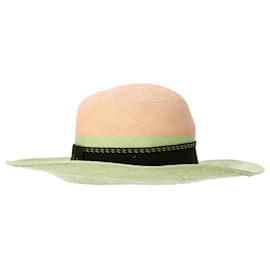 Hermès-Hermès Straw Trinidad Sun Hat in Beige Cotton-Beige
