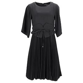 Gucci-Gucci Pleated Knee-Length Dress in Black Triacetate-Black