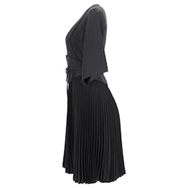 Gucci-Gucci Pleated Knee-Length Dress in Black Triacetate-Black