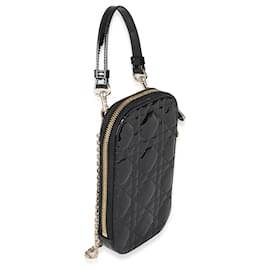 Dior-Christian Dior Black Patent Cannage Lady Dior Call'in Dior Phone Holder-Black