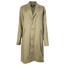 Apc-A.P.C. Trench Coat in Beige Cotton-Beige